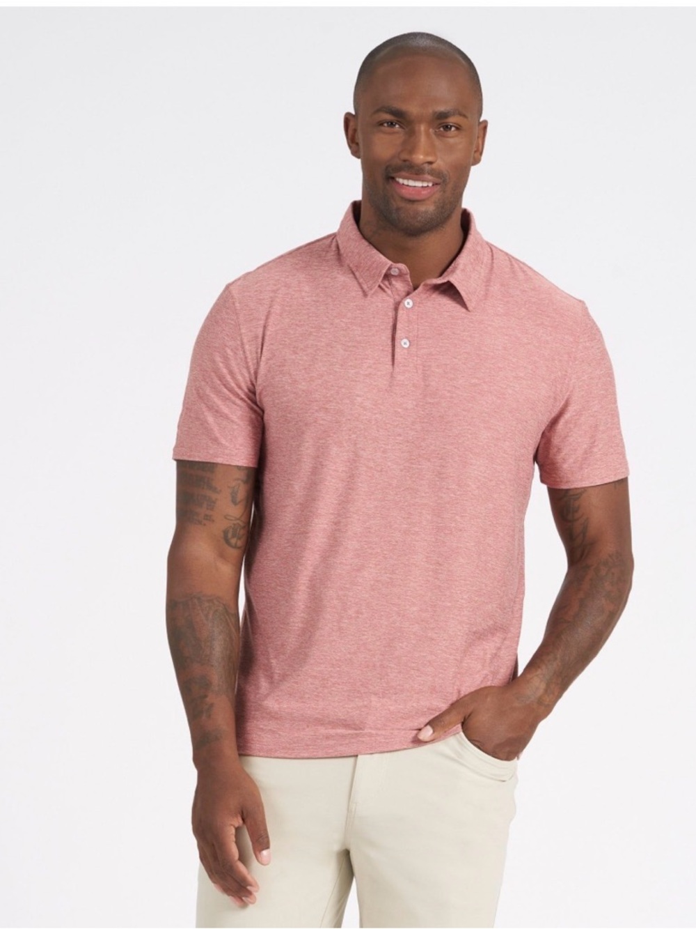 Vuori Heathered Rust Short Sleeve Polo